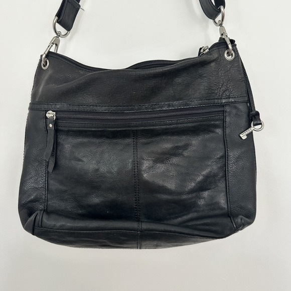 Fossil Shoulder Bag Black Patchwork Leather Boho Y2K 2000 Adjustable Strap Purse - Picture 2 of 12